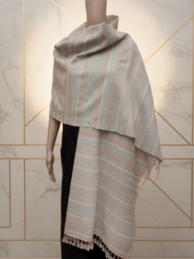Whisper Pastel | Wool Handwoven Kutch Shawl