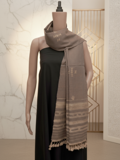 Earthen Echo Stole | Artisan Wool Handwoven Kutch Weaving