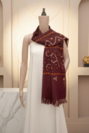 Maroon Geometrics | Bandhani Wool Handwoven Stall