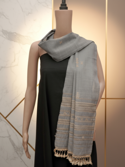 Whispers of Slate | Handwoven Kutch Wool Stall
