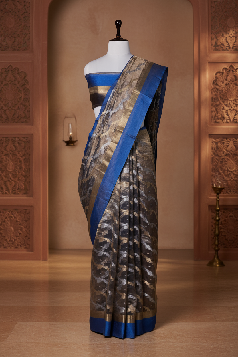 Neel Tara Saree | Handwoven Banarasi Silk Saree