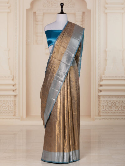 Aab-e-Firozi Saree | Handwoven Banarasi Silk Saree