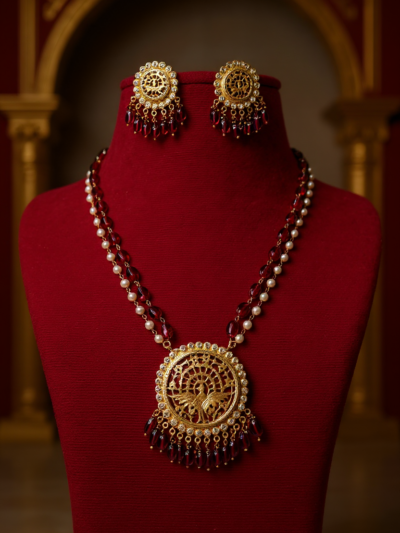 Dancing Peafowl Ethnic Jewellry Set – Royal & Intricate Design