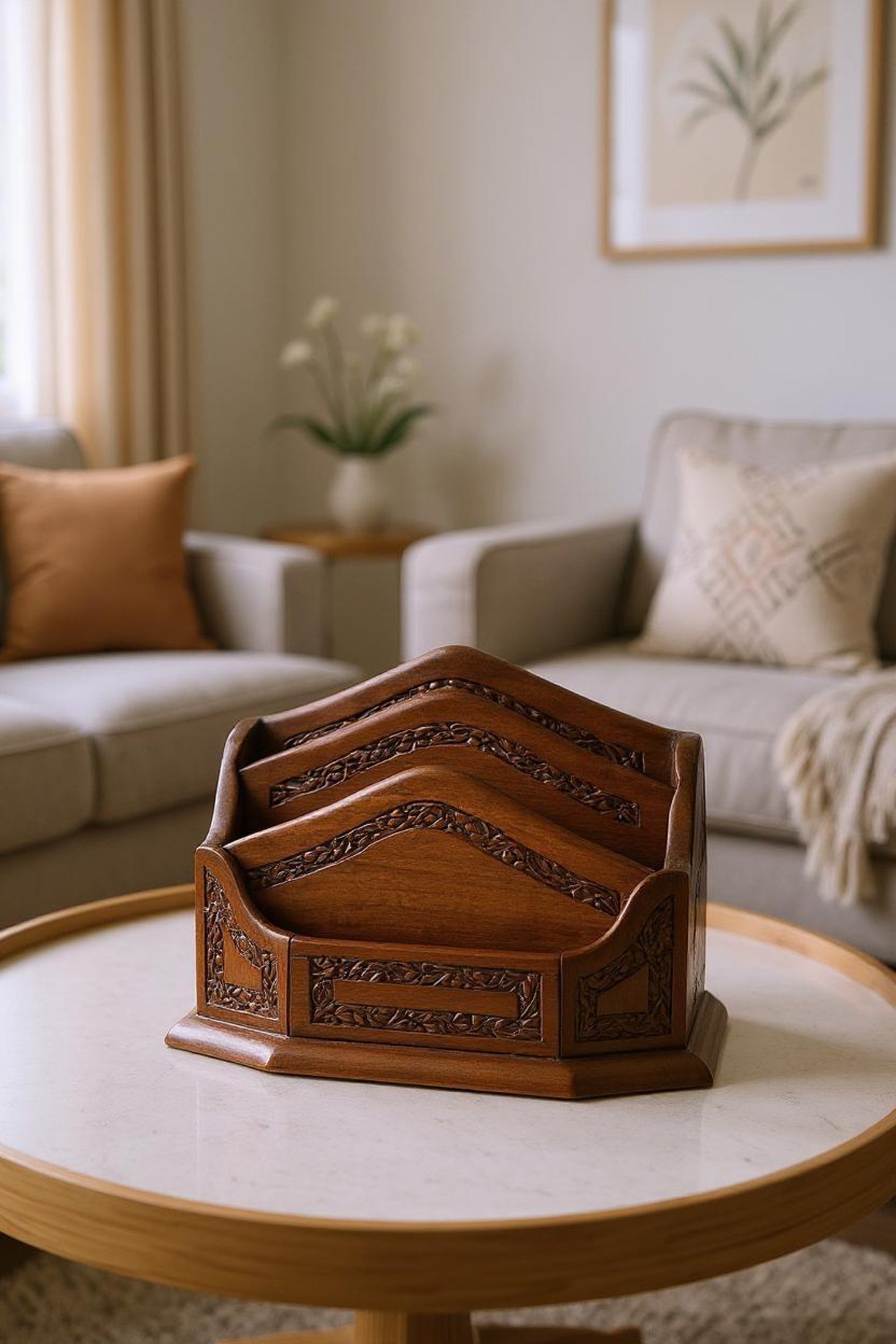 Letter Peaks | Handcrafted Wooden Letter Holder & Desk Organizer