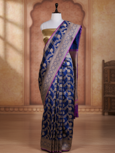 Neel Kamal Saree | Handwoven Banarasi Silk Saree